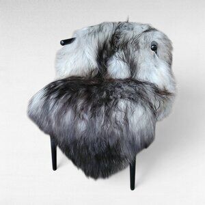 XXL Large Rare Gray Moorit Icelandic Sheepskin Rug 52" x 33"